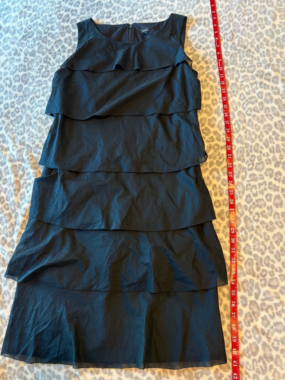 Talbots Black Tiered Ruffle Pencil Skirt